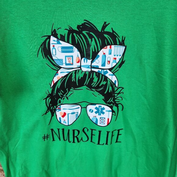 Repurposed New FOL T-Shirt Screen Print #Nurselife Size L - Picture 1 of 3